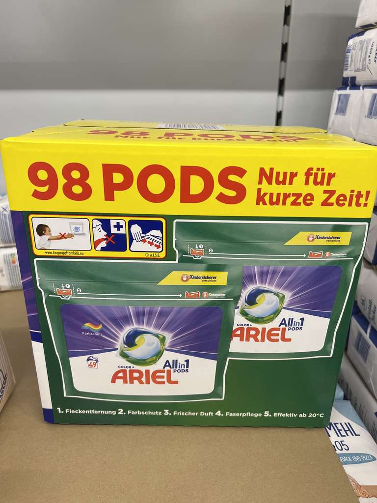 Ariel Pods (98 Pods) WL 0,16 € Lidl