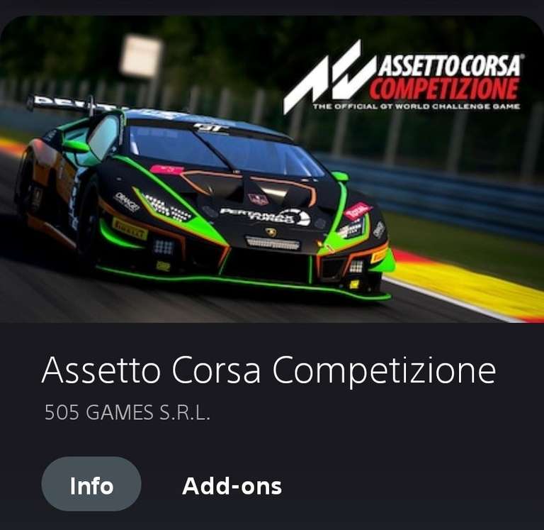 [PSN PS+] Assetto Corsa Competizione PS4 (gratis PS5 upgrade)