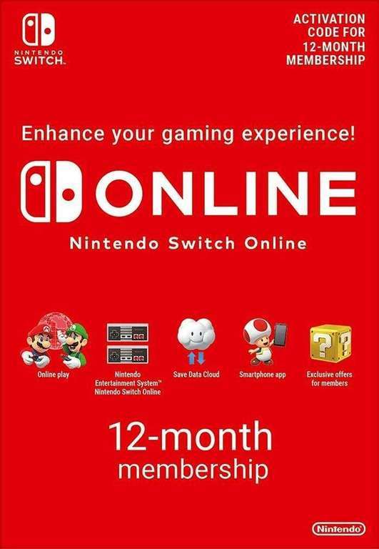 Nintendo Switch Online 12 Monate Mitgliedschaft für 15,09€ (CDkeys)