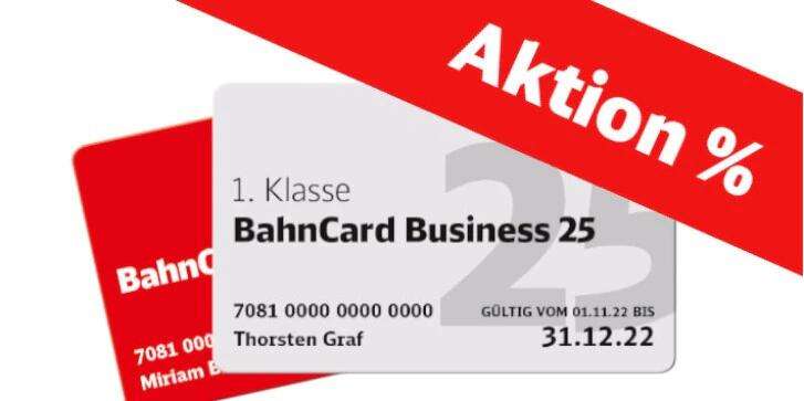 [B2B] Bahncard 25 1. Klasse zum Preis der Bahncard 25 2. Klasse für Firmenkunden