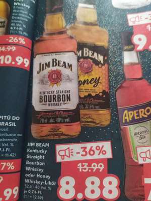 Jim Beam Bourbon oder Honey Whiskey (Kaufland)