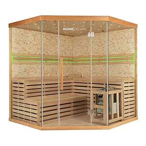 Home Deluxe 8621 Skyline XL BIG Sauna mit Kunststeinwand für bis 6 Personen