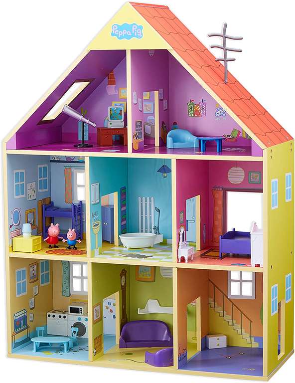 Peppa Pig/Peppa Wutz - Riesiges Holzhaus mit Puppen und Zubehör