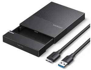 [Prime] UGREEN Festplattengehäuse ( USB 3.0, SATA Gehäuse für 2.5 Zoll SSD und HDD, UASP, HDD Case mit USB 3.0 Kabel )