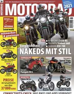 6 Ausgaben Motorrad Magazin (8 bei Sepa-Bezahlung) mit 27,30 EUR Verrechnungscheck