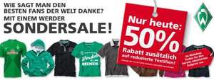 50% Rabatt im Werder Online-Shop *NUR HEUTE* z.B. Trikots ab 17,45€ (selbst Abh.)