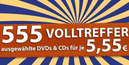 [Müller] 555 CDs und DVDs für je 5,55 Euro