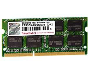 Transcend SO-DIMM 4GB, DDR3-1333 für nur 28,33 EUR inkl. Versand