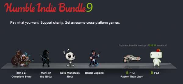 Humble Indie Bundle 9 (ua mit Trine 2, Mark of the Ninja und Brütal Legend, ab Durchschnitt FTL und FEZ)