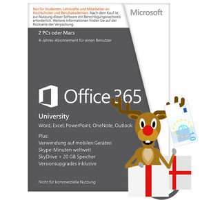 Micrsoft Office 365 University für 53,99 EUR 4 Jahre lang!