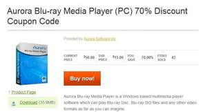 Aurora Blu-ray Media Player (PC) 70% reduziert für 13,16 Euro (inkl. MWST)