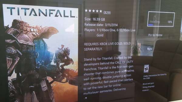 Topschnäppchen Titanfall für Xbox One (MS Online Store)