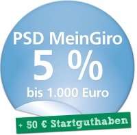 *Schüler, Studenten & Azubis* [PSD Bank] Kostenloses Girokonto mit 50€ Startguthaben und 5% Zinsen auf die ersten 1000€
