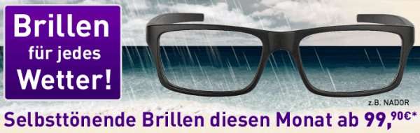 [Brille24.de] Brille mit selbsttönenden Gläsern für nur 79,90 inkl. Versand (mit Gutschein)