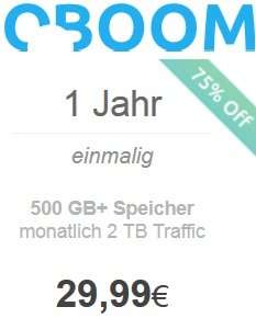 [Oboom] Cloud 500GB Speicher +2TB Traffic pro Monat für 1 Jahr nur 29,99 € +1 Monat Coupon