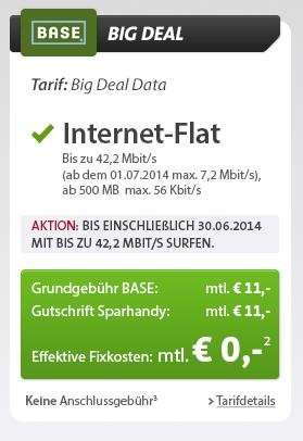 Base Internet Flat (500MB) Kostenlos @Sparhandy