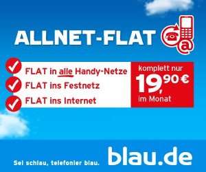 Blau.de Allnet Flat + Internet Flat 500MB effektiv 14,07€/monatl.