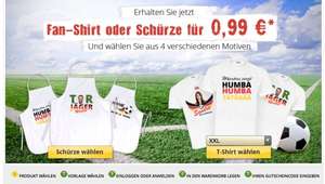 Deutschland Fan Shirt oder Schürze mit eigenem Motiv für 5,94€