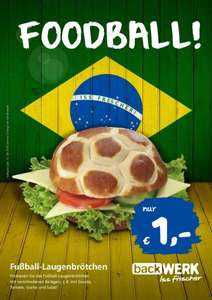 Foodball: Belegtes Laugenbrötchen bei BackWerk für 1 €