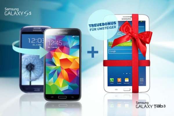 Samsung Aktion "GALAXY S3/S4/S4 Mini auf GALAXY S5 Upgrader" & Samsung Tab 3 7.0 Lite Wi-Fi gratis