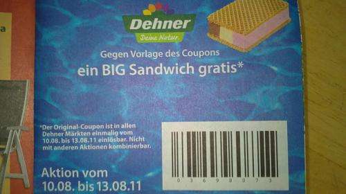 Big Sandwich Eis gratis bei Dehner