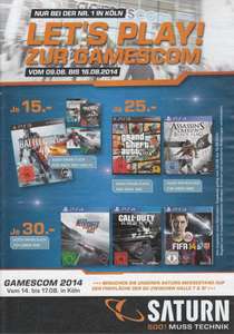 [Lokal Köln] Gamescom Angebote bei Saturn vom 09.08 - 16.08.2014