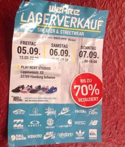 LOKAL HAMBURG Lagerverkauf Sneaker und streetwear von WE ARE