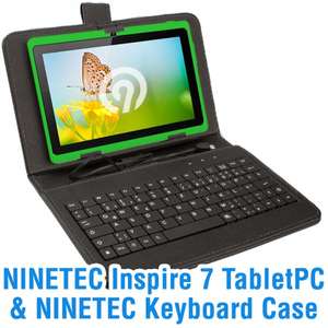 NINETEC Inspire 7 Tablet PC Dual Core Android 4.4 inkl. Schutzhülle mit Tastatur
