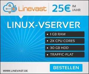 Linux vServer für 25€ im Jahr mit 1GB RAM und Traffic-Flat