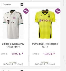 Sportoutlet: Bayern, Dortmund (je 19,90€) , Barcelona (24,90€) Trikot und Deutschland Shirt (7,99) je zum Bestpreis