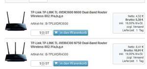 [Preisfehler?] TP-LINK TL-WDR4300 eOfficeShop 10,01€ + 5,90 VSK