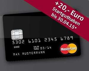 Valovis Bank kostenlose Schwarze Kreditkarte: 20€ Startguthaben bei Bestellung und Nutzung bis 30.04.2015