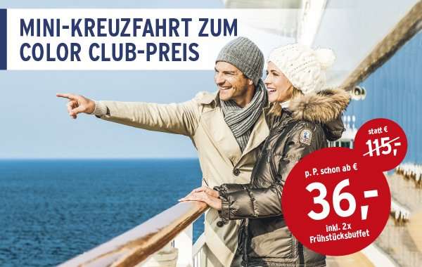 Colorline Club Mitglieder - Mini-Kreuzfahrt inklusive Frühstückbuffet  ab 36 € statt 115 €