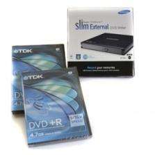 Samsung WriteMaster Slim External DVD/CD Writer + 2 Gratis TDK Leere DVD @ zoombits