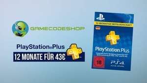 Playstation Plus 12 Monate Abo 43 €