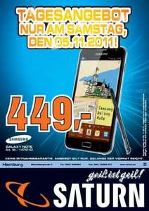 Samsung Galaxy Note für 449 € !!!! Am 5. November im Saturn in Hamburg