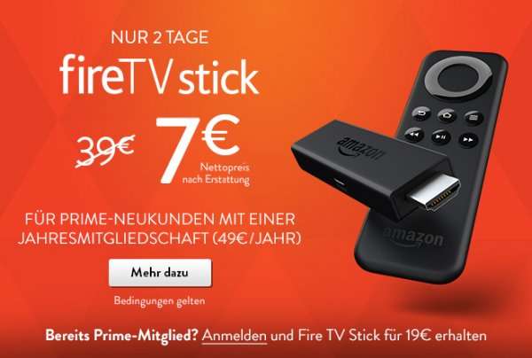 Fire TV Stick 19 € für Prime-Kunden @Amazon