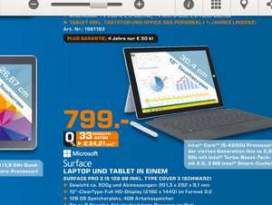 Surface Pro 3 i5, 128GB, 4GB RAM + Type Cover 3 [Lokal Saturn Kassel / Sammel Deal]