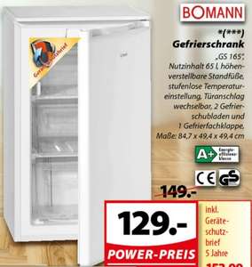 [Famila Nordwest] Bomann Gefrierschrank GS165 für 129 Euro