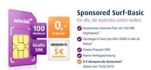NetzClub Simkarte + 5 Euro Amazon Gutschein Gratis!