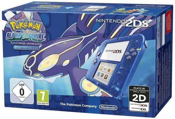 Nintendo 2DS + Pokémon: Alpha Saphir für 100,42€ @Amazon.fr