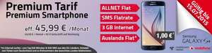 Premium Allnet Vodafone Telefon-, SMS Flat, 3GB LTE, + Auslandflat für 46€ (rechnerisch 23,94€) + Samsung Galaxy S6 (Mobilcom-Debitel)