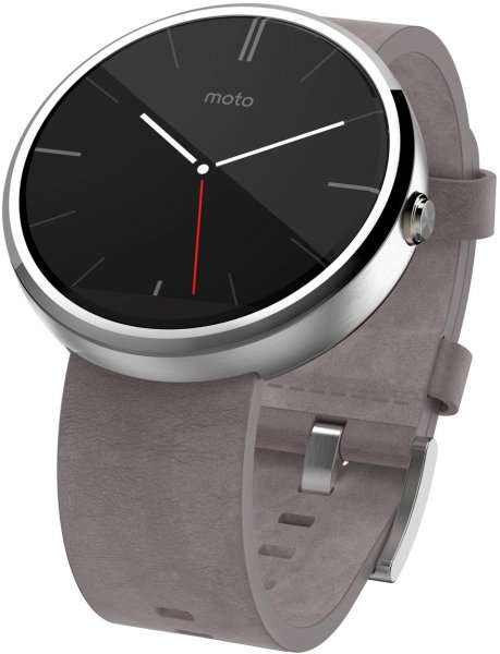 MOTOROLA Moto 360™ Smart Watch hell mit Lederarmband, Smart Watch, Chrome für 114 € @ Saturn Latenight Shopping *Wieder verfügbar*
