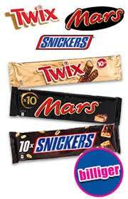 1,99€ Snickers, Mars oder Twix 10er Pack real Bundesweit