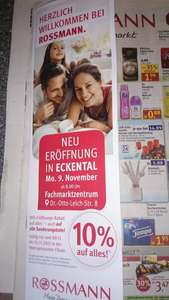 (lokal) 10% auf alles Neueröffnung Rossmann in 90542 Eckental