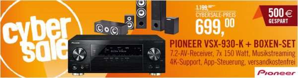 Pioneer AV Receiver VSX-930 mit 5.0 Lautsprecher-Set Quadral Quintas 5000 im Cybersale bei Cyberport
