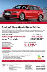 Audi A3 Sportback Kauf oder Leasing netto 142 € / 36 Monate (3660 EUR Preisvorteil)