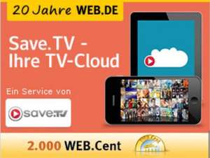 save.TV [Neukunden] gratis testen und 2.000 webcent (20€ bestchoice) erhalten