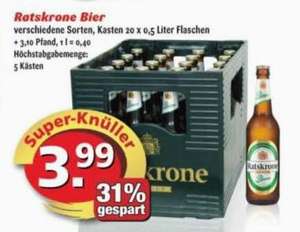 Ratskrone 20x0,5 Bier (Helles, Export, Pils) für 3,99 € - Eckental