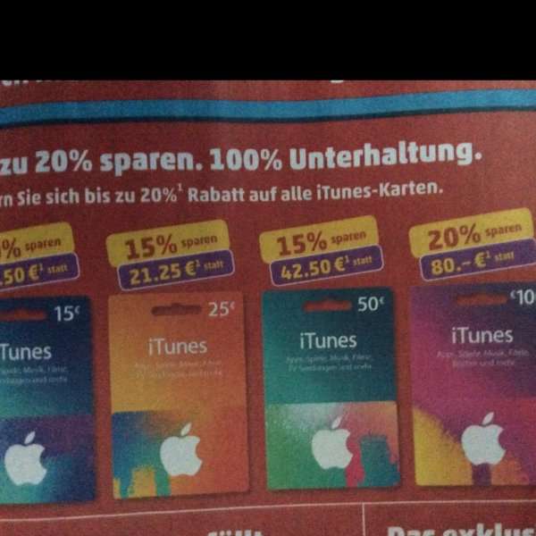 Apple iTunes bei Penny (Bundesweit) bis zu 20%
